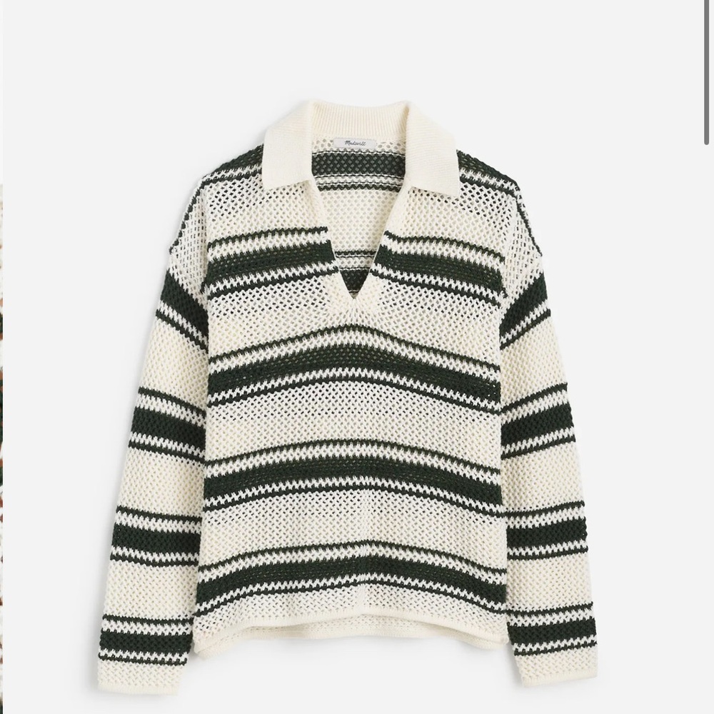 Madewell Open-Stitch Johnny Collar Sweater
